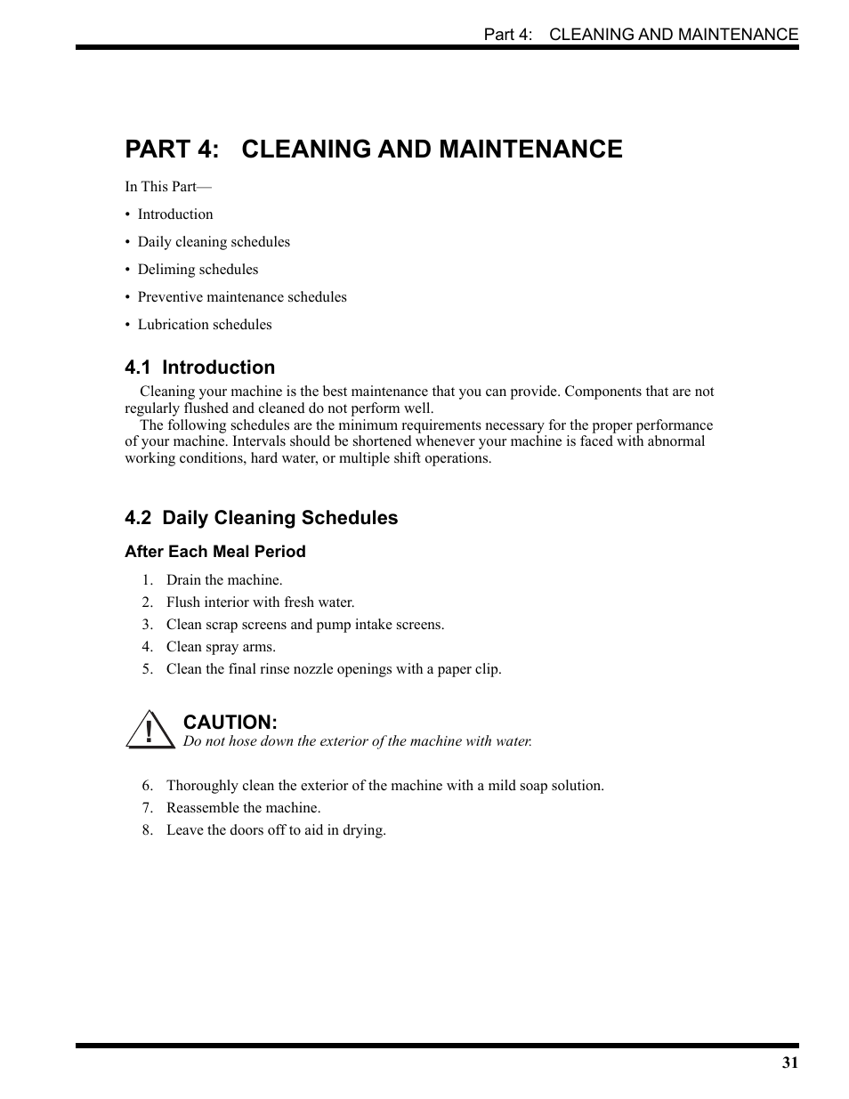 Part 4: cleaning and maintenance | CHAMPION USN72 User Manual | Page 49 / 192