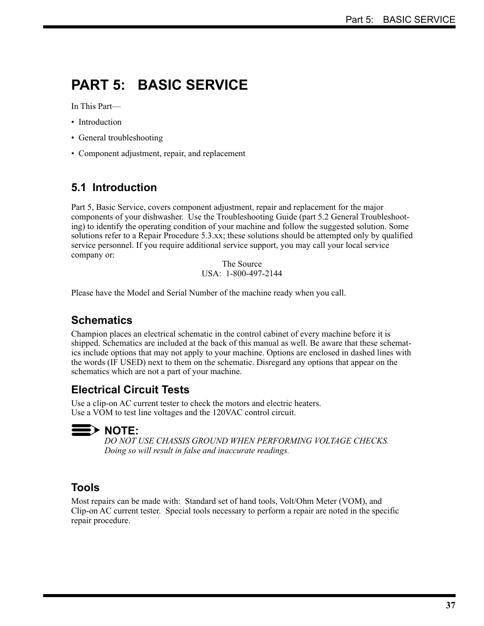 Part 5: basic service | CHAMPION USN72 User Manual | Page 55 / 192