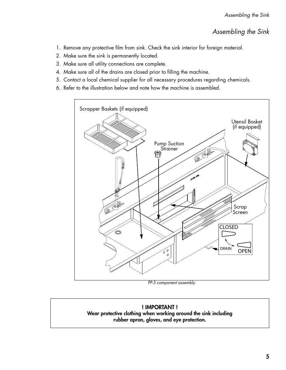 Assembling the sink | CHAMPION PP3 User Manual | Page 13 / 36