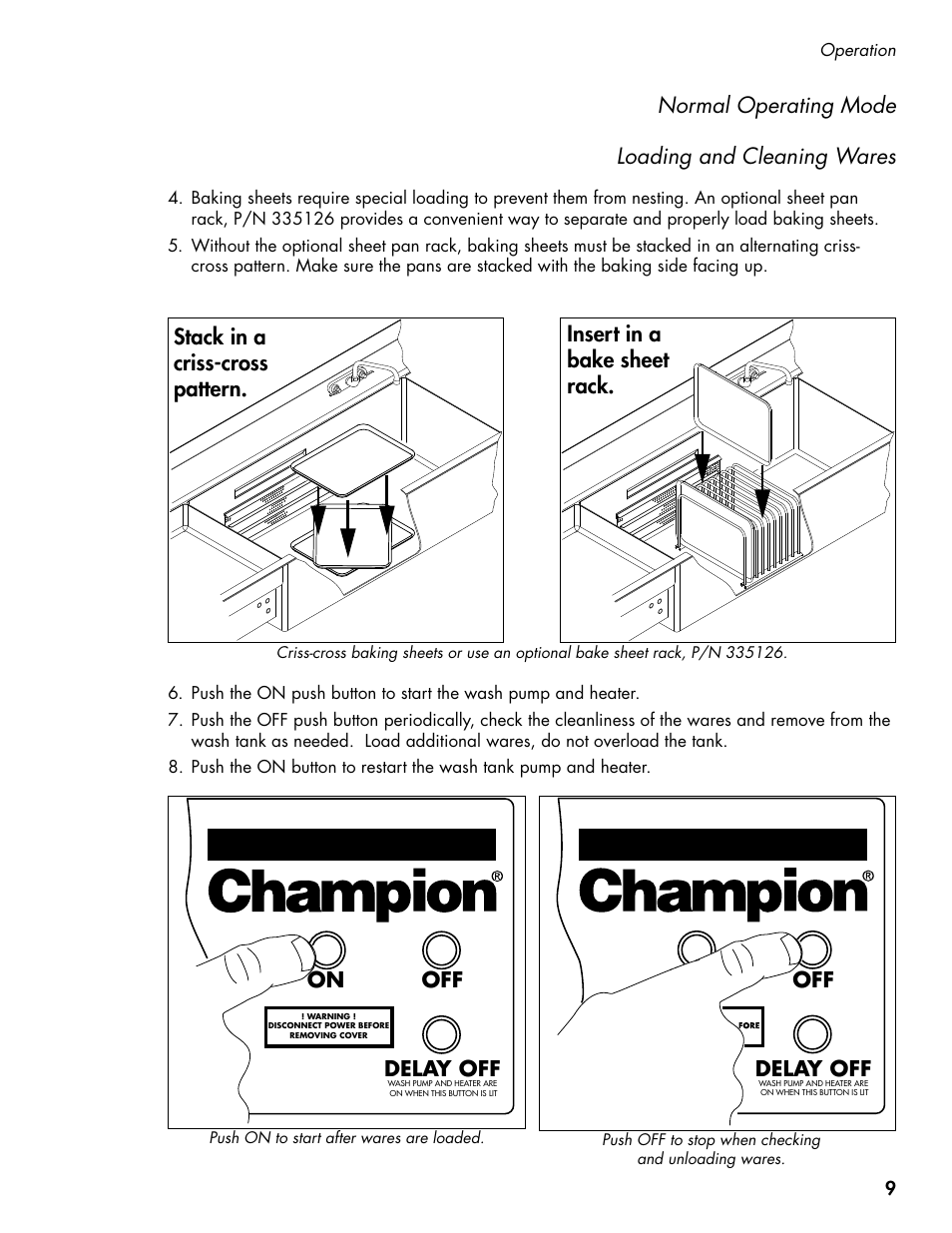 Normal operating mode, On off delay off, Off delay off | CHAMPION PP3 User Manual | Page 17 / 36