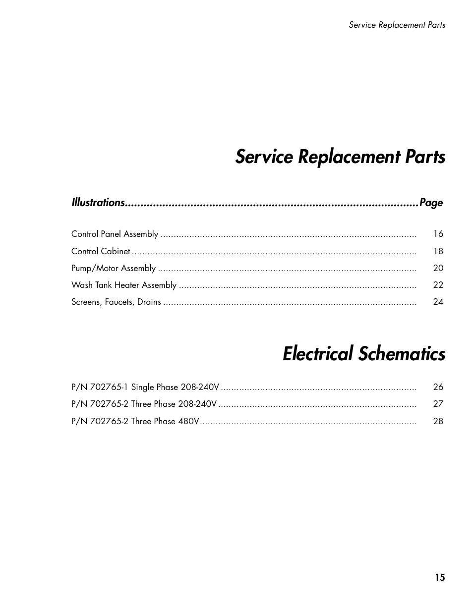 Pp3_1528_032814, Service replacement parts, Electrical schematics | CHAMPION PP3 User Manual | Page 23 / 36