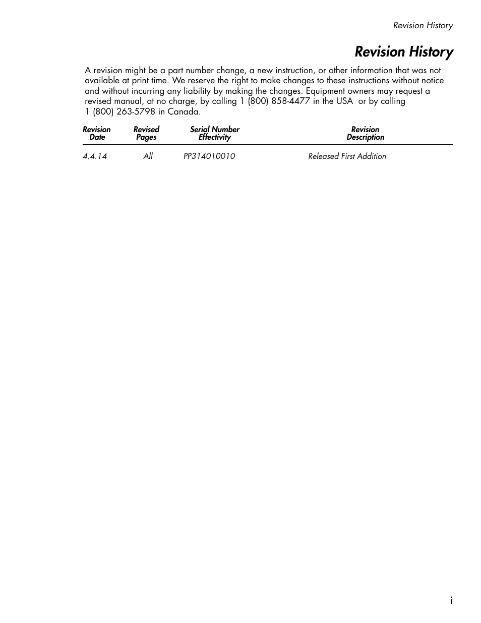 Pp3_iiv_032814, Revision history | CHAMPION PP3 User Manual | Page 5 / 36