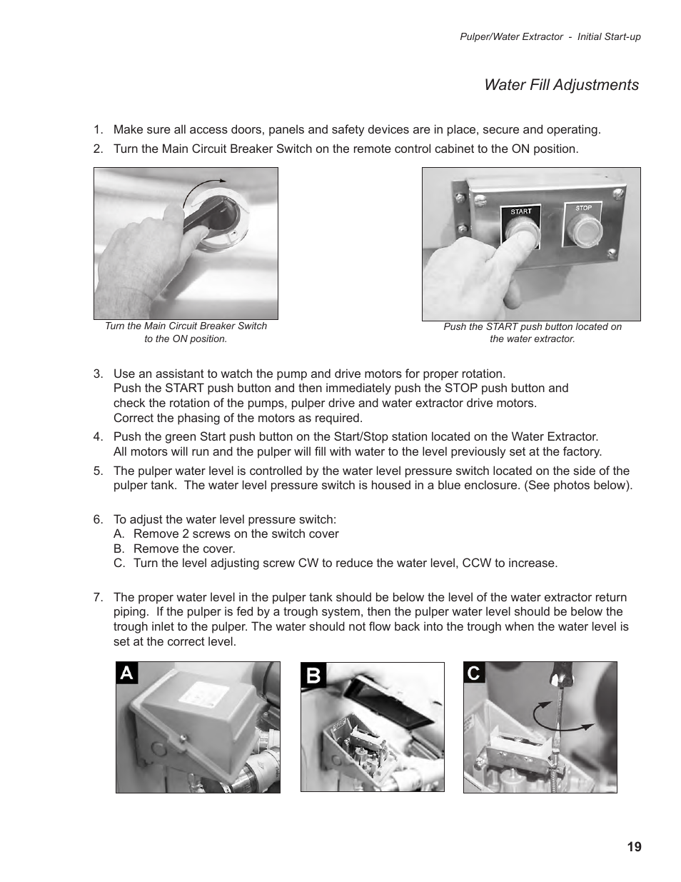 Water fill adjustments | CHAMPION P7-30 Manual User Manual | Page 27 / 72