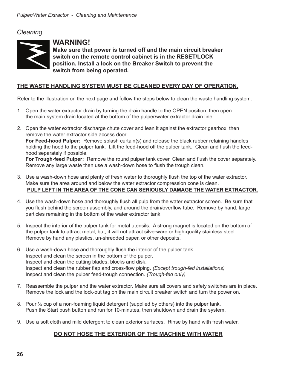 Warning, Cleaning | CHAMPION P7-30 Manual User Manual | Page 34 / 72