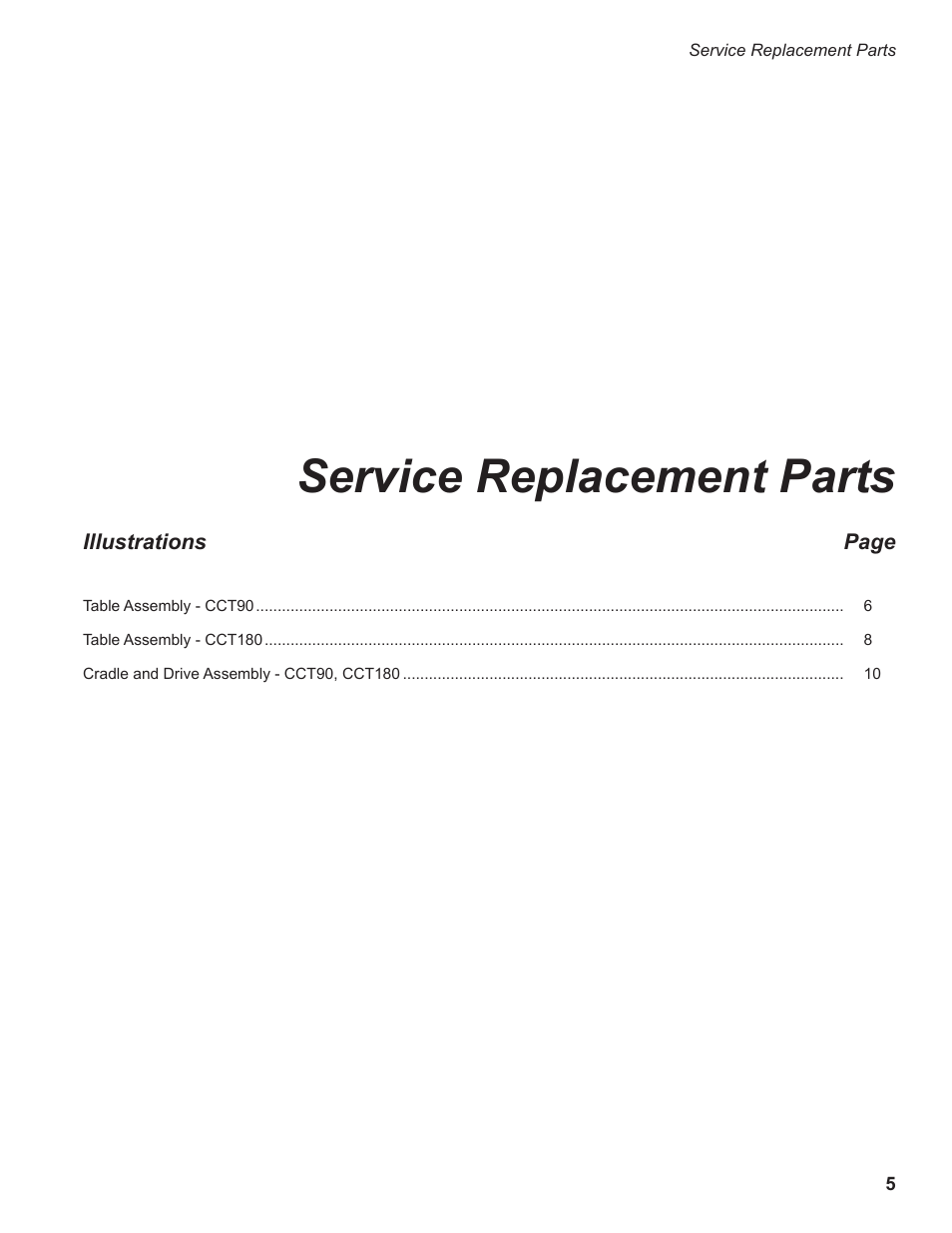 Cct512_31411, Service replacement parts | CHAMPION CCT Table System User Manual | Page 13 / 20