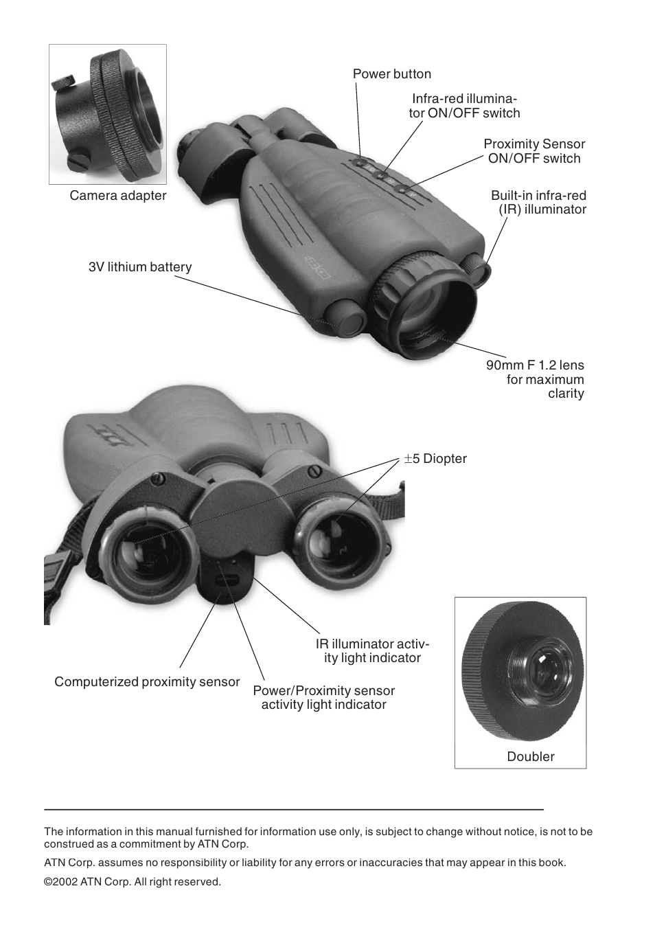 ATN Night Shadow Night Vision Biocular User Manual | Page 2 / 12