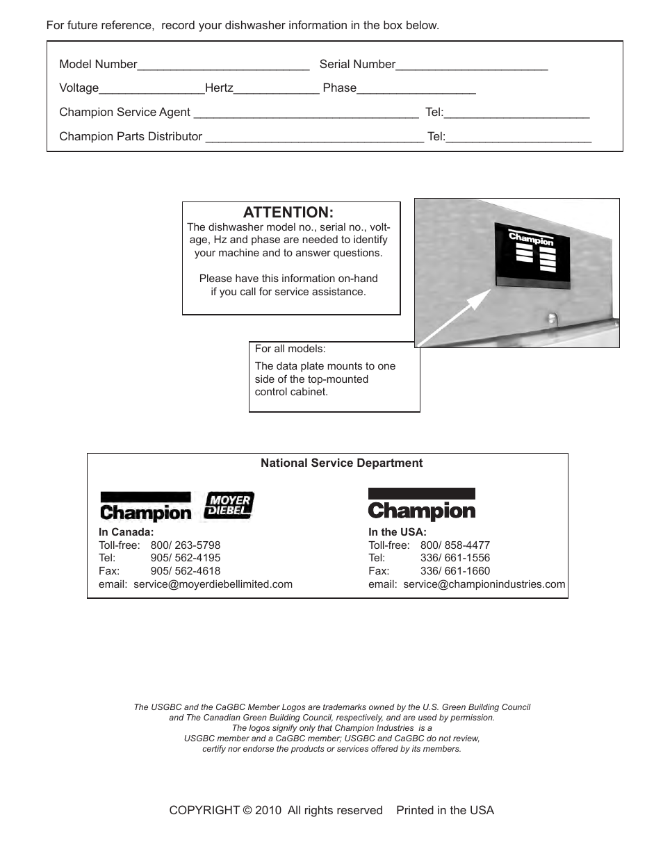 Attention | CHAMPION Heat Recovery User Manual | Page 2 / 42