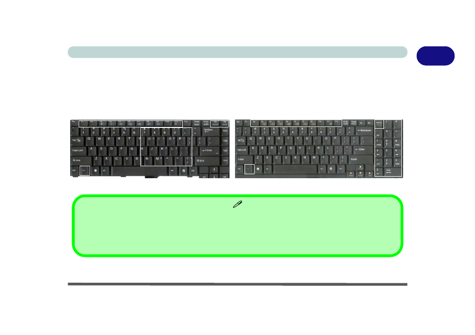 Keyboard, Keyboard -11 | chiliGREEN 17 M670SU MK2 User Manual | Page 31 / 224