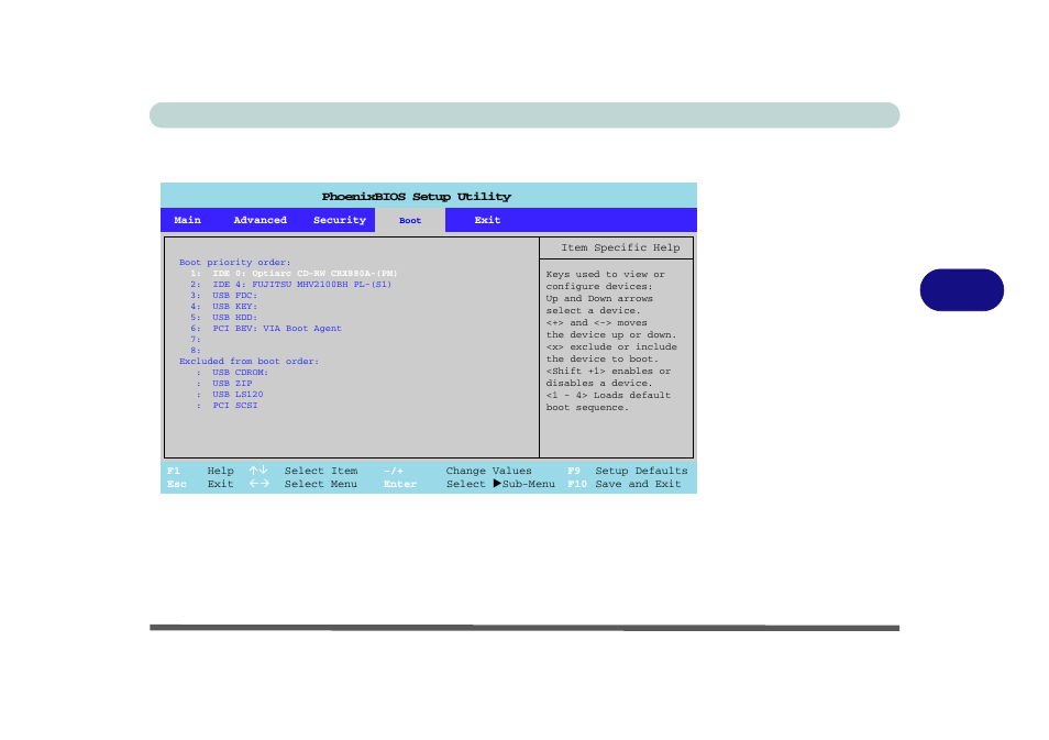 Boot menu, Boot menu -11, Bios utilities boot menu 5 - 11 | Figure 5 - 5 | chiliGREEN 17 M670SU MK2 User Manual | Page 93 / 224