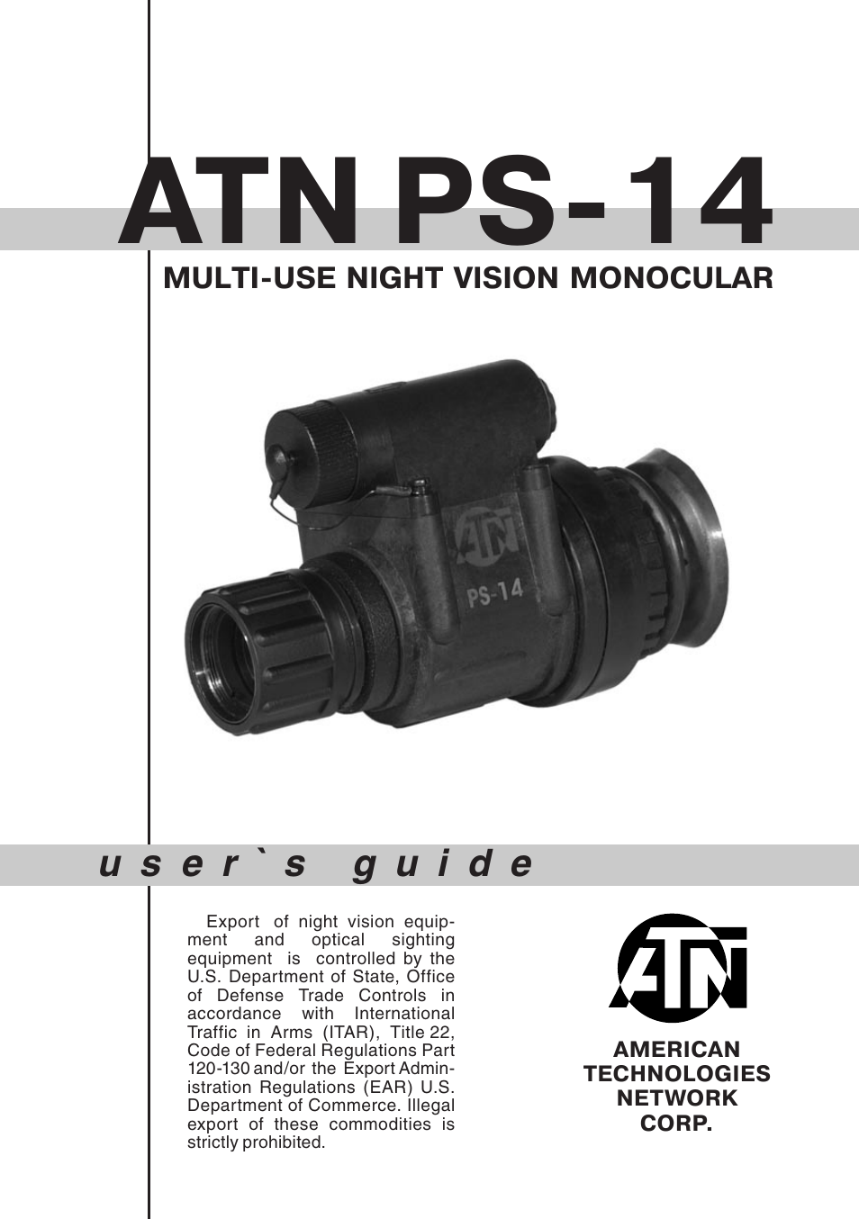 ATN PS14 User Manual | 12 pages