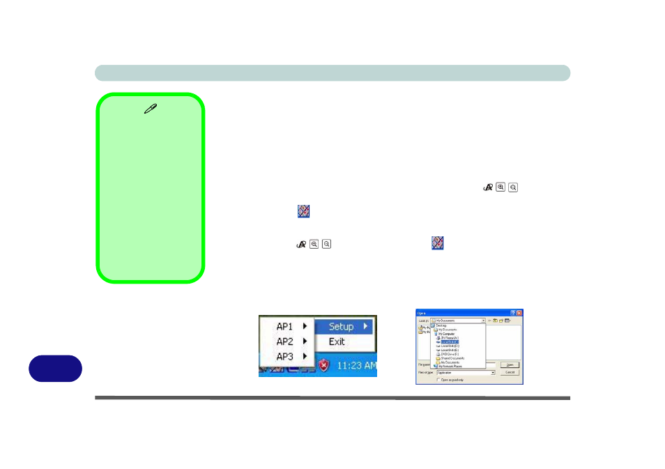 Application quick buttons, Applica | chiliGREEN 15 4 M665S User Manual | Page 150 / 190