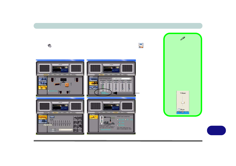 Audio features | chiliGREEN 15 4 M665S User Manual | Page 153 / 190