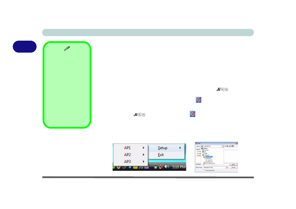 Application quick buttons, Application quick buttons -10, Le installed see | chiliGREEN 15 4 M665S User Manual | Page 48 / 190