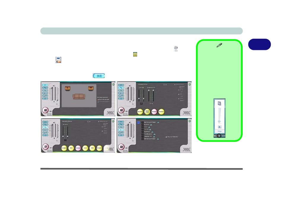 Audio features, Audio features -13 | chiliGREEN 15 4 M665S User Manual | Page 51 / 190