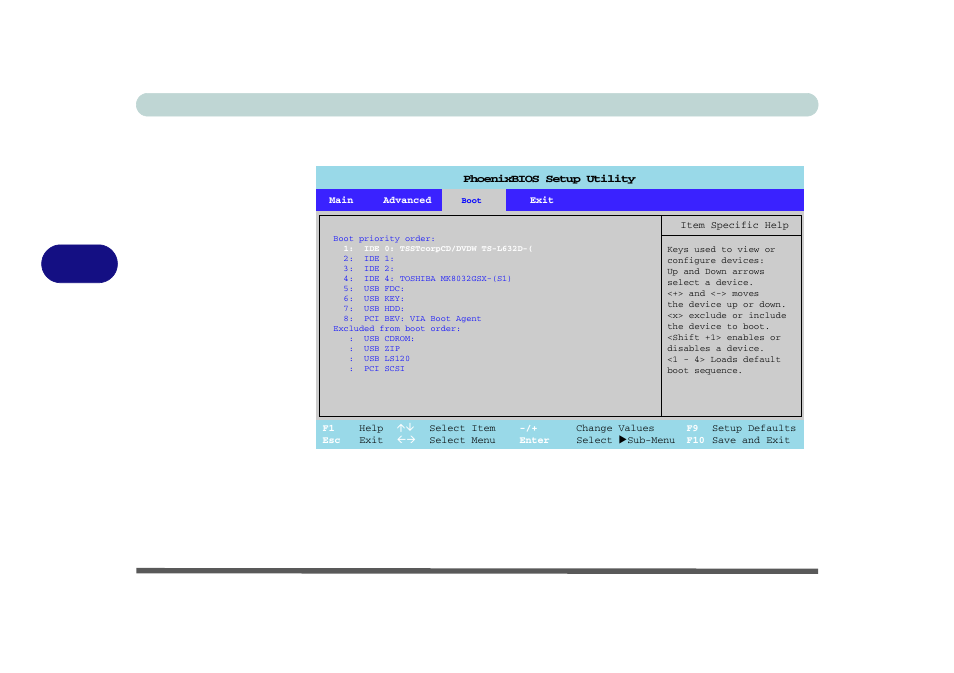 Boot menu, Boot menu -10, Bios utilities 5 - 10 boot menu | Figure 5 - 6 | chiliGREEN 15 4 M665S User Manual | Page 86 / 190