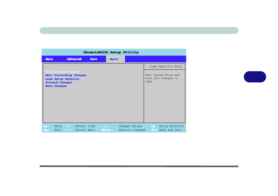 Exit menu, Exit menu -11, Bios utilities exit menu 5 - 11 | Figure 5 - 7 | chiliGREEN 15 4 M665S User Manual | Page 87 / 190