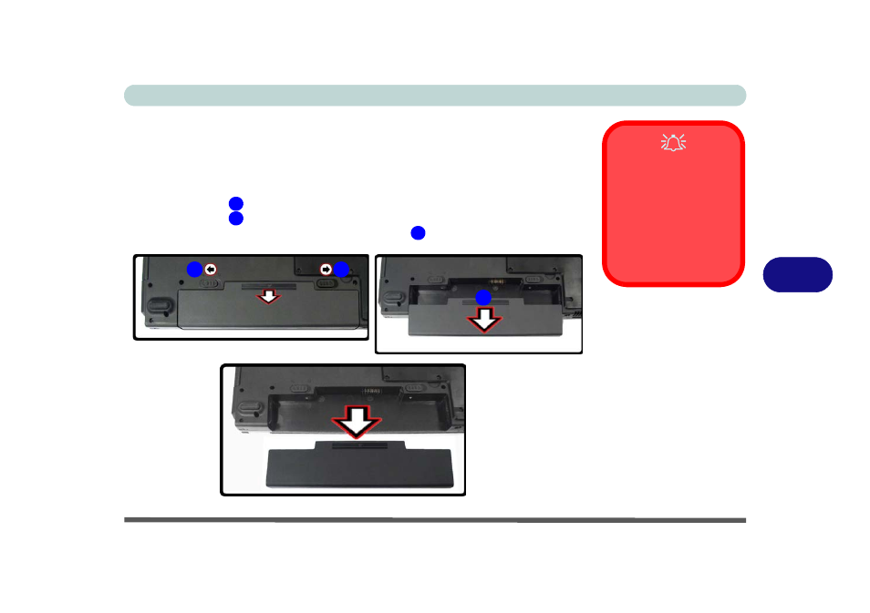 Removing the battery, Removing the battery -3 | chiliGREEN 15 4 M665S User Manual | Page 91 / 190