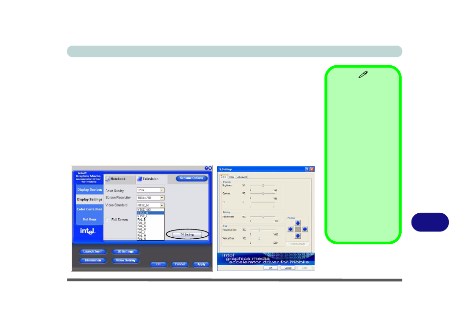 Tv settings | chiliGREEN 15 4 M665NC User Manual | Page 145 / 154