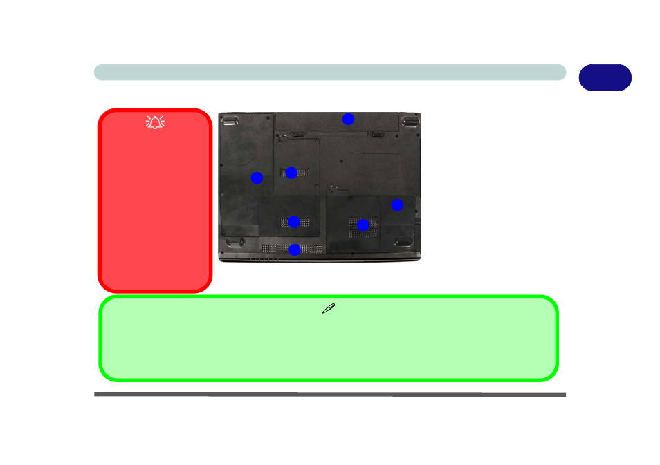 System map: bottom view, System map: bottom view -13 | chiliGREEN 15 4 M665NC User Manual | Page 33 / 154