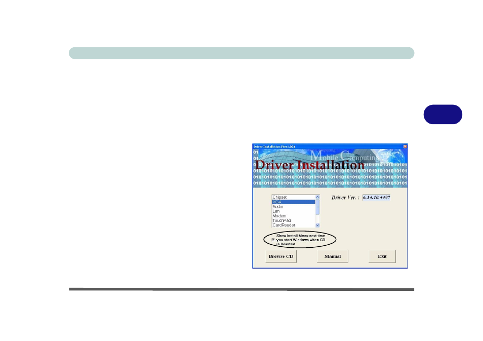 Driver installation, Driver installation application, Driver installation -5 | Driver installation application -5 | chiliGREEN 15 4 M665NC User Manual | Page 71 / 154