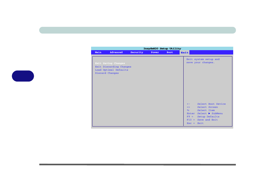 Exit menu, Exit menu -12, Bios utilities 5 - 12 exit menu | Figure 5 - 7 | chiliGREEN 15 4 M665NC User Manual | Page 88 / 154