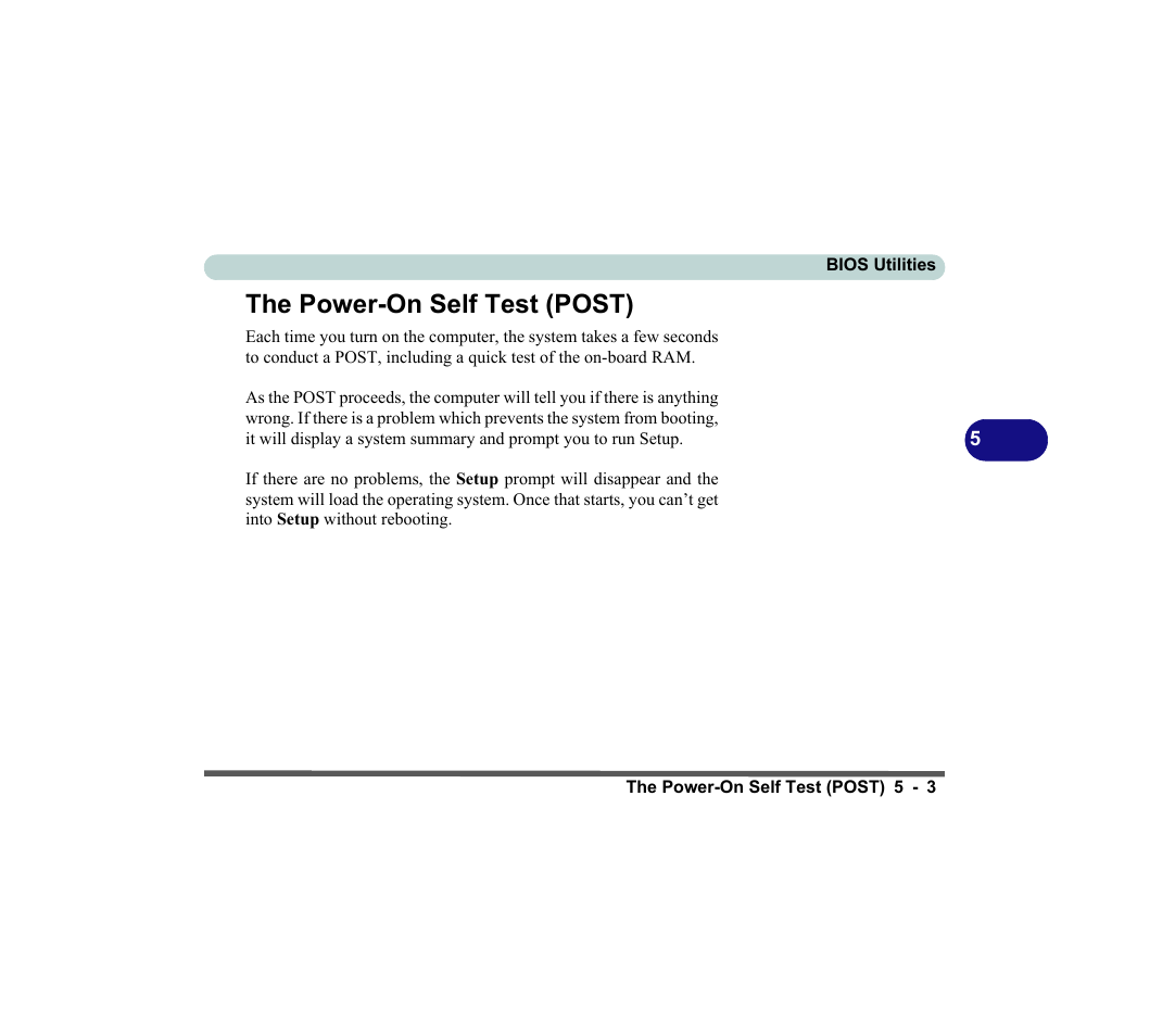 The power-on self test (post), The power-on self test (post) -3 | chiliGREEN D620S U User Manual | Page 128 / 209