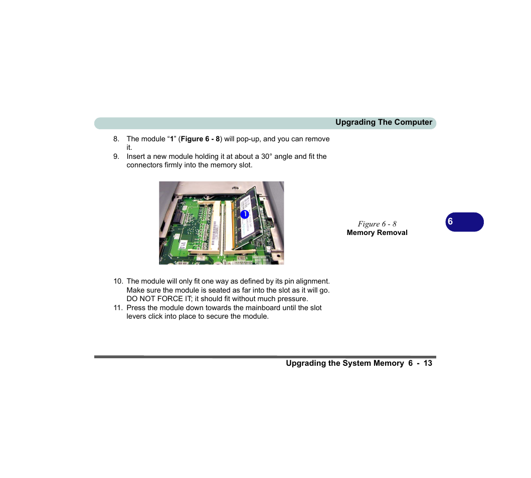 Figure 6 - 8 memory removal | chiliGREEN D620S U User Manual | Page 156 / 209