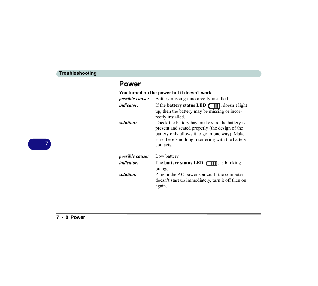Power, Power -8 | chiliGREEN D620S U User Manual | Page 165 / 209