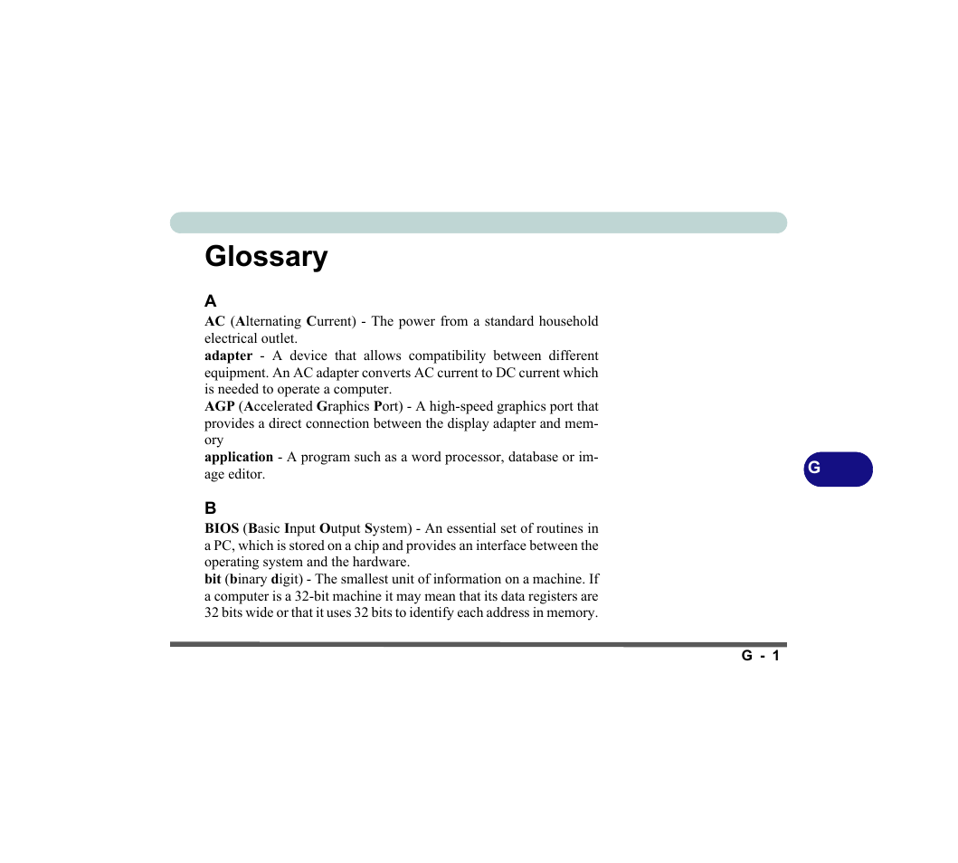 Glossary | chiliGREEN D620S U User Manual | Page 190 / 209