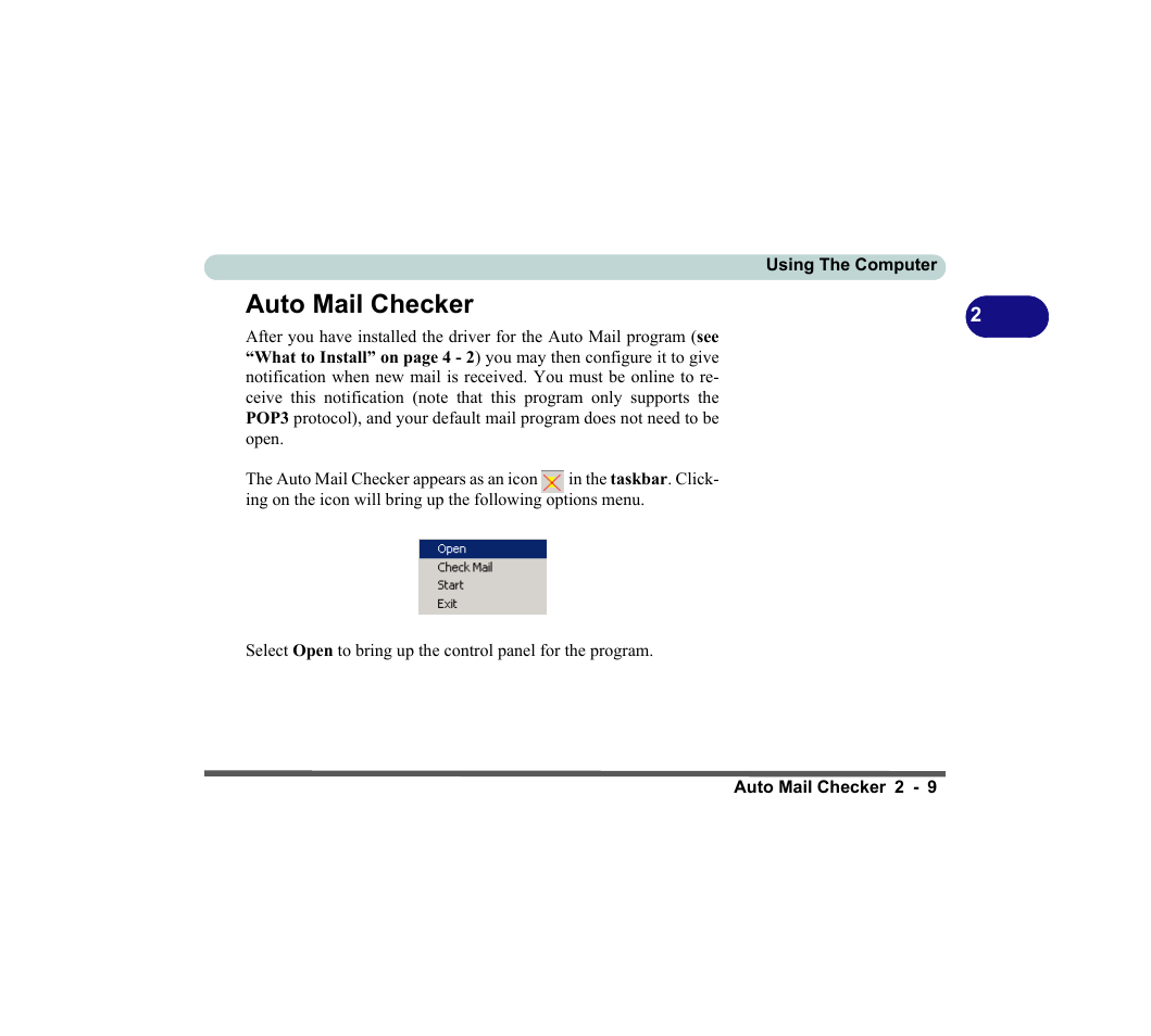 Auto mail checker, Auto mail checker -9 | chiliGREEN D620S U User Manual | Page 62 / 209