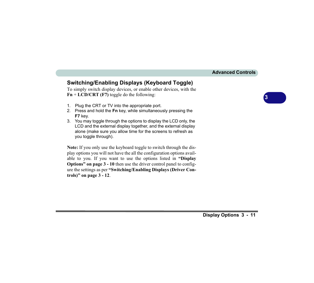 Switching/enabling displays (keyboard toggle), Switching/enabling displays (keyboard toggle) -11 | chiliGREEN D620S U User Manual | Page 94 / 209