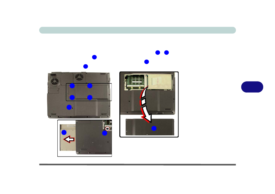 Upgrading the optical (cd/dvd) device, Upgrading the optical (cd/dvd) device -11 | chiliGREEN M400A User Manual | Page 101 / 162