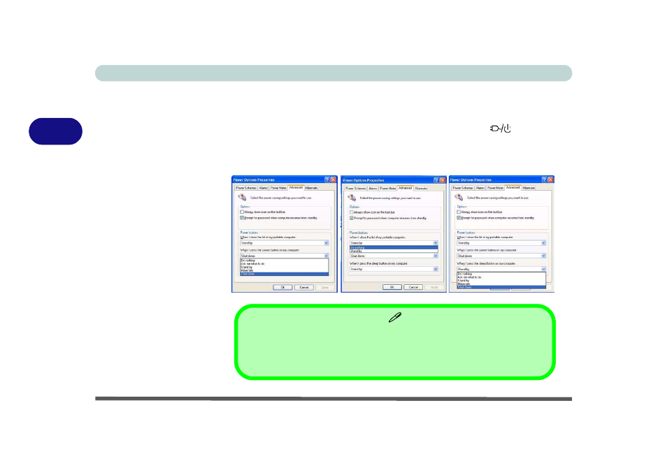 Configuring the power button, Configuring the power button -8, Config | chiliGREEN M400A User Manual | Page 60 / 162