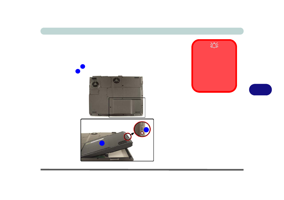 Removing the battery, Removing the battery -3, Reason see | chiliGREEN M400A User Manual | Page 93 / 162