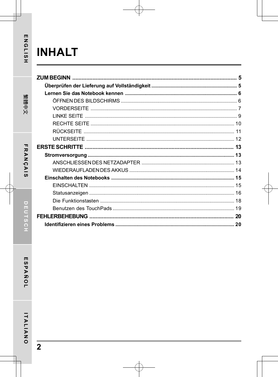 Inhalt | chiliGREEN QW6 User Manual | Page 68 / 198