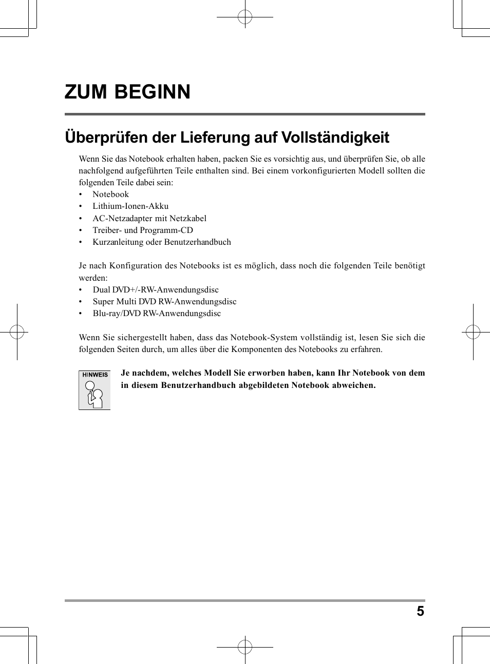 Zum beginn, Überprüfen der lieferung auf vollständigkeit | chiliGREEN QW6 User Manual | Page 71 / 198