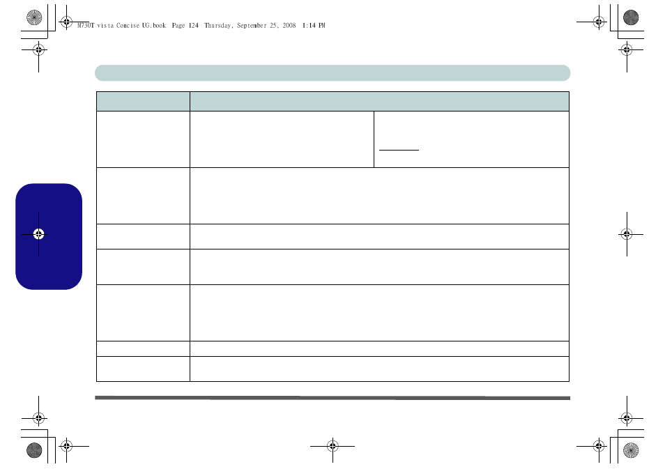 Français, 124 - spécifications guide utilisateur concis | chiliGREEN M730T User Manual | Page 130 / 216