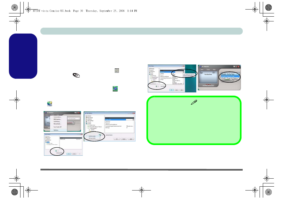 Setting up a carrier profile, English setting up a carrier profile | chiliGREEN M730T User Manual | Page 36 / 216