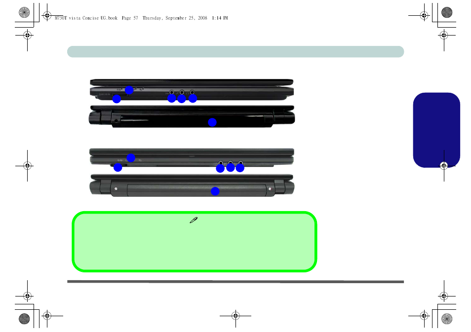 Systemübersicht: vorder- und rückansicht, Deutsch | chiliGREEN M730T User Manual | Page 63 / 216