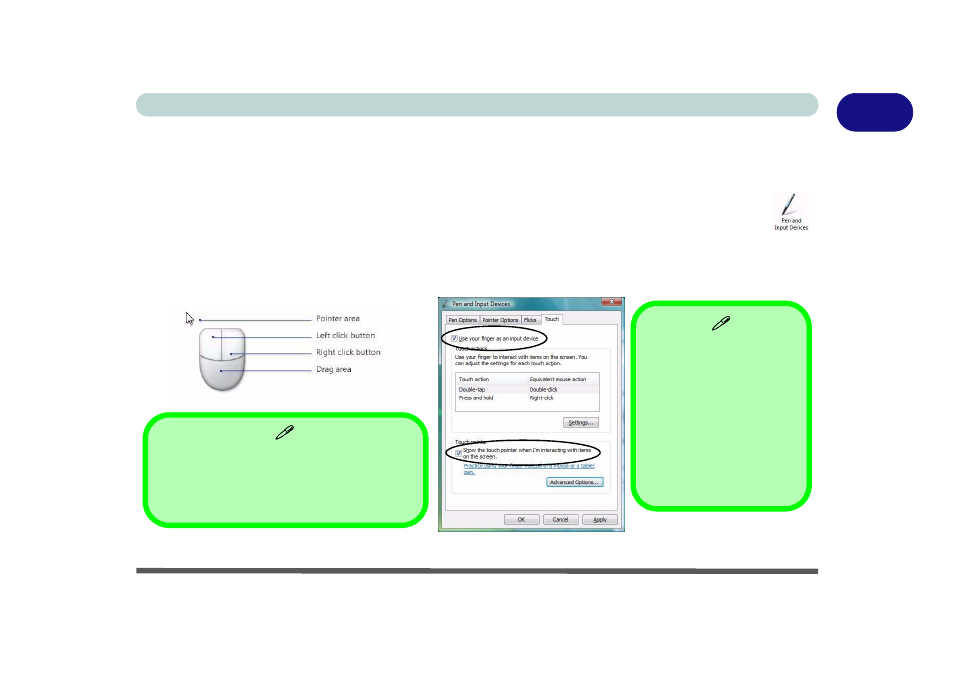 Stylus pen input, Stylus pen input -9 | chiliGREEN 12 TN120R User Manual | Page 31 / 240