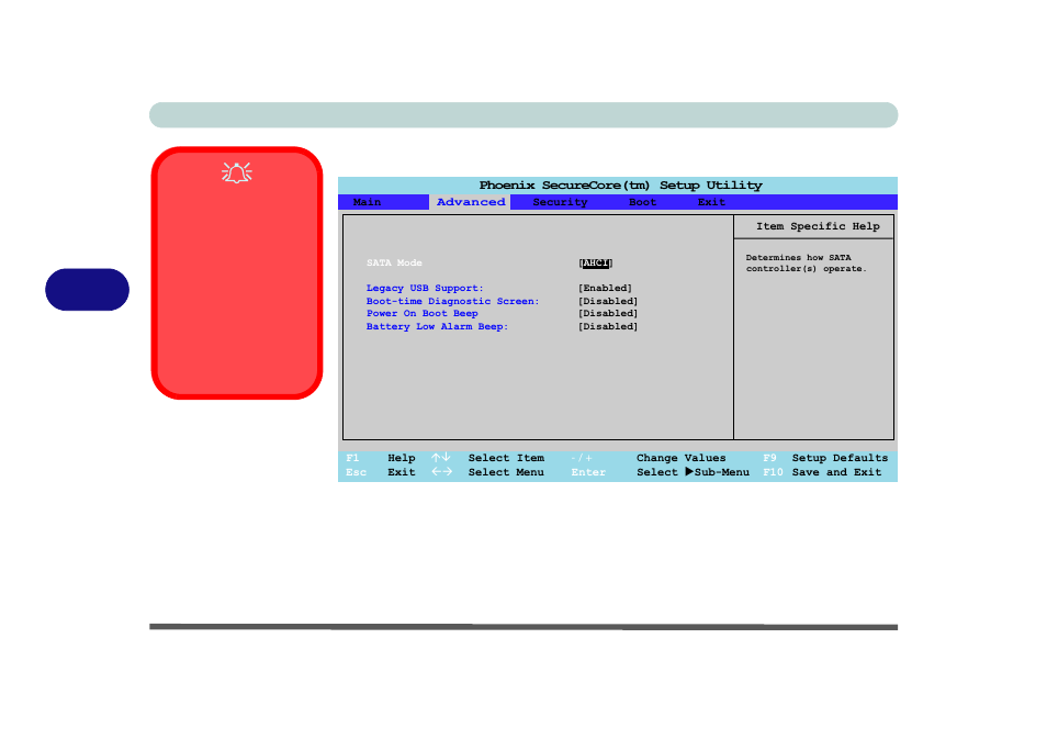 Advanced menu, Sata mode (advanced menu), Advanced menu -8 sata mode (advanced menu) -8 | Bios utilities 5 - 8 advanced menu, Figure 5 - 3 | chiliGREEN X8100 User Manual | Page 104 / 216