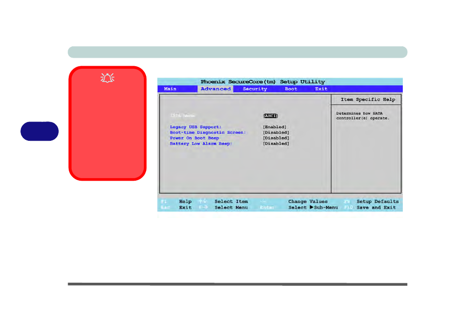 Advanced menu, Sata mode (advanced menu), Advanced menu -8 sata mode (advanced menu) -8 | chiliGREEN X8100 User Manual | Page 110 / 246