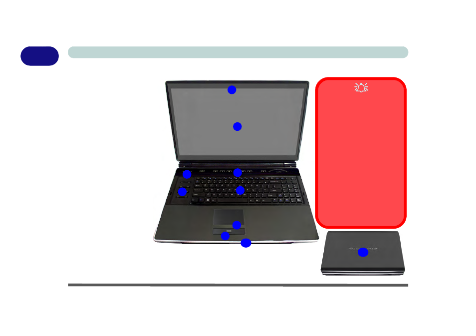 System map: lcd panel open & top view, System map: lcd panel open & top view -6 | chiliGREEN X8100 User Manual | Page 30 / 246