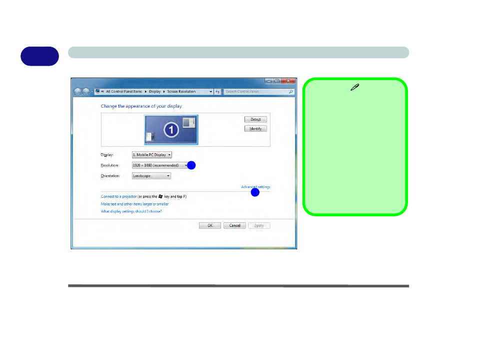 Screen resolution, Screen resolution -18, 1screen resolution | chiliGREEN X8100 User Manual | Page 42 / 246