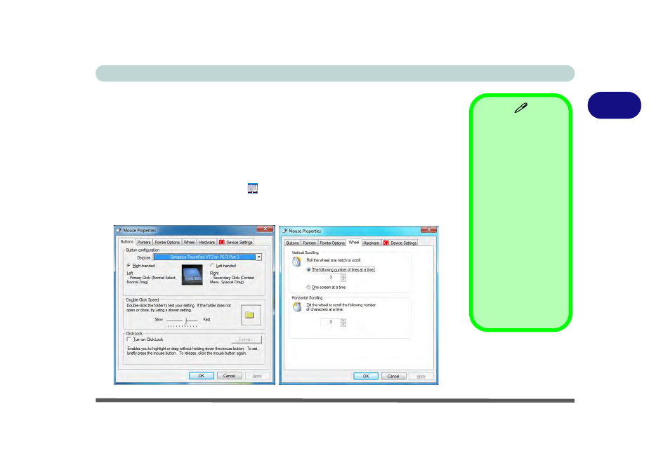 Touchpad and buttons/mouse, Touchpad and buttons/mouse -23 | chiliGREEN X8100 User Manual | Page 69 / 246