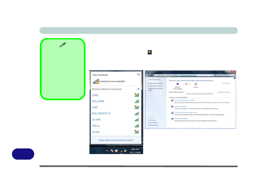 Connecting to a wireless network | chiliGREEN W871CU User Manual | Page 262 / 290