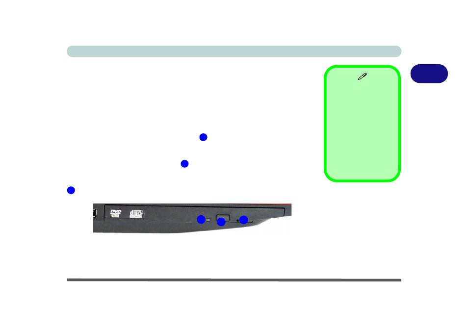 Optical (cd/dvd) device, Loading discs, Optical (cd/dvd) device -3 loading discs -3 | chiliGREEN W871CU User Manual | Page 47 / 290