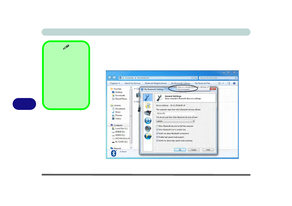 Bluetooth & wlan combo settings, Bluetooth & wlan combo settings -18, 7bluetooth & wlan combo settings | chiliGREEN W270BUQ User Manual | Page 140 / 242