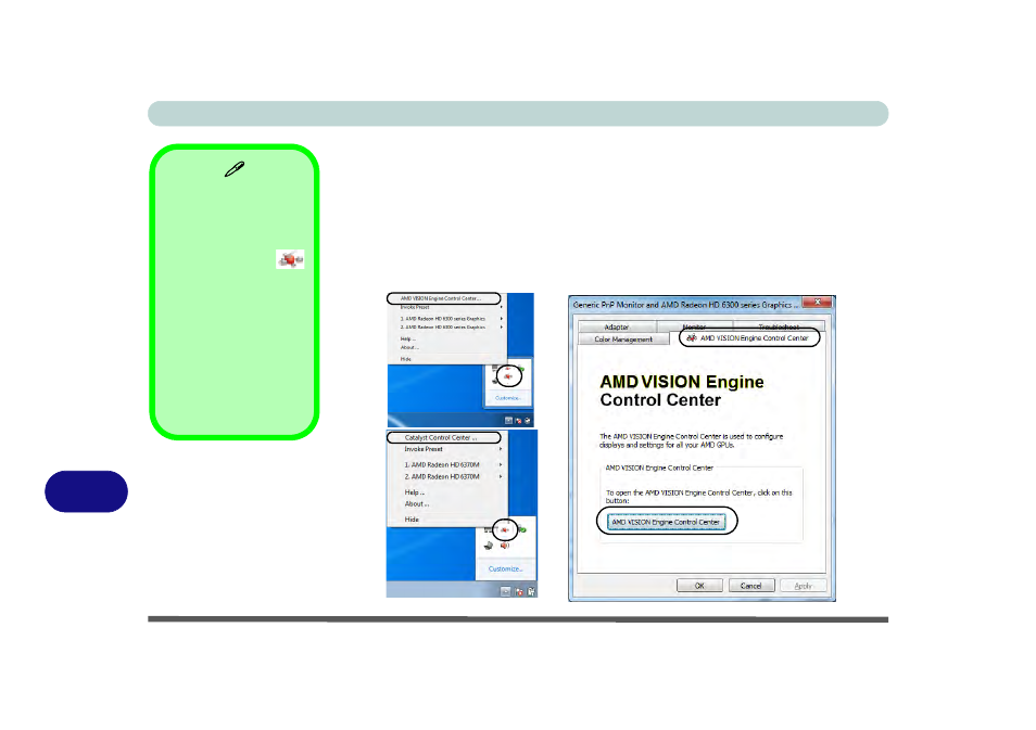 Amd vision engine/catalyst™ control center, Amd vision engine/catalyst, Control center | chiliGREEN W270BUQ User Manual | Page 218 / 242