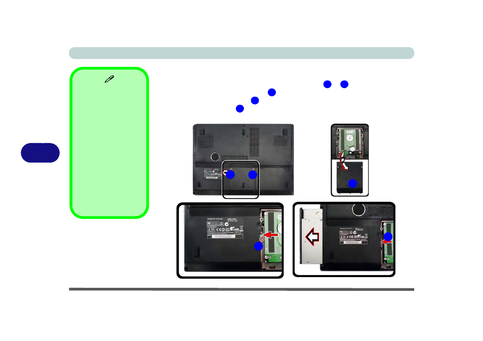 Upgrading the optical device (model a/b) | chiliGREEN P170HM User Manual | Page 116 / 322